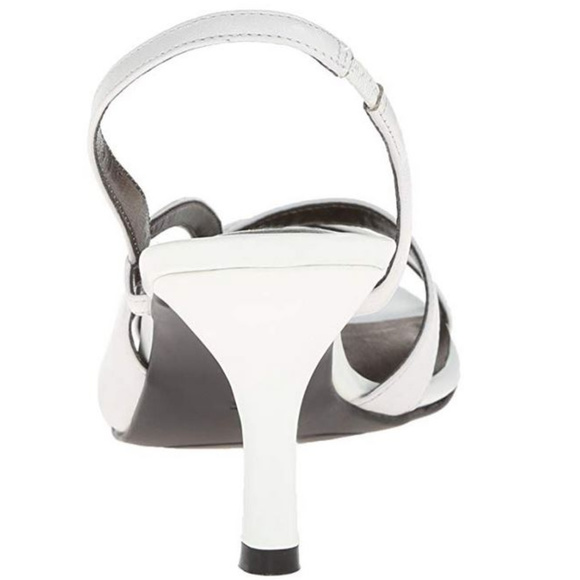 NATURALIZER PRISSY WHITE LEATHER SANDAL HEELS 7 - Picture 3 of 5